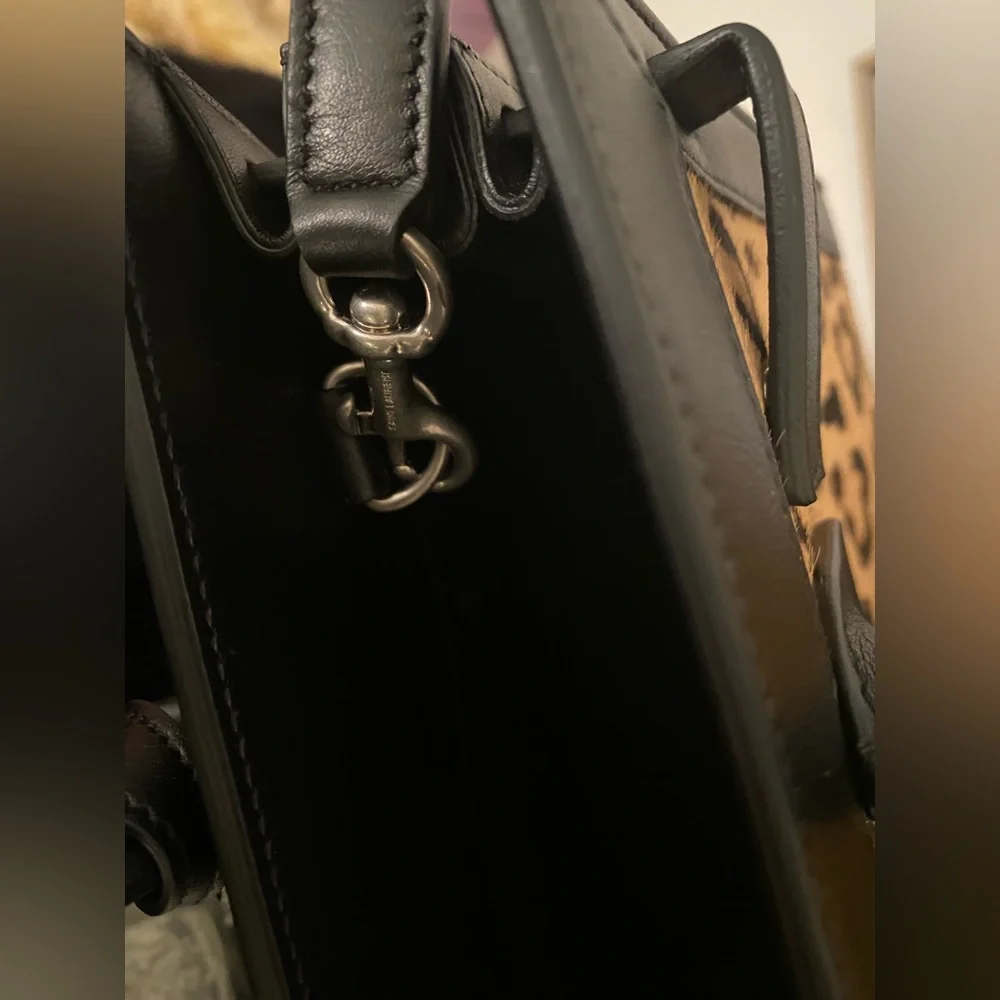 Saint Laurent Paris/Animal Print /Small Sac De Jour/Calf Hair.light brown/Black. - Picture 12 of 16